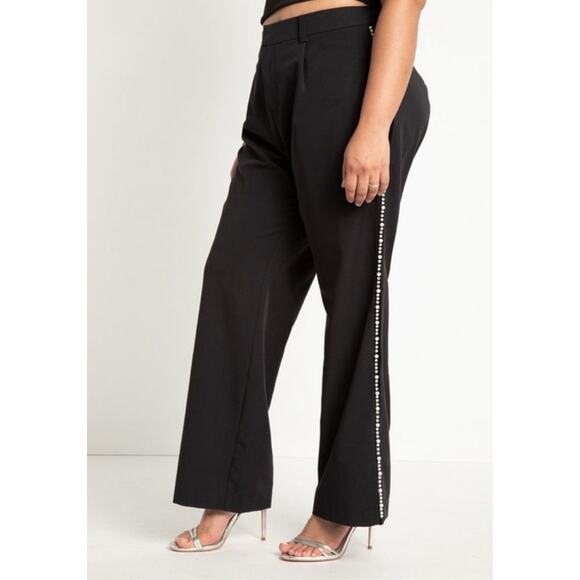 Eloquii Pearl Trim Flare Leg Trouser NWT 22W - Picture 1 of 7